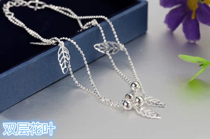 Nhật Bản và Hàn Quốc 925 sterling bạc pha lê vòng chân nữ phiên bản Hàn Quốc của sinh viên đơn giản Sen Sở bạn gái tươi cá tính hoang dã lắc chân nữ titan
