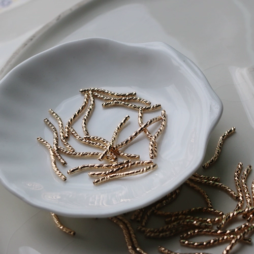 Браслет, изогнутая трубка, 14 карат, DIY, 35mm