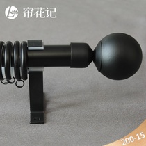 Curtain flower simple thickened pure aluminum alloy silent silencer curtain rod white black matte Roman Rod