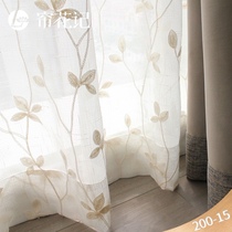 Curtain curtain 2021 new living room bedroom American country simple light luxury style white yarn three-dimensional embroidery custom