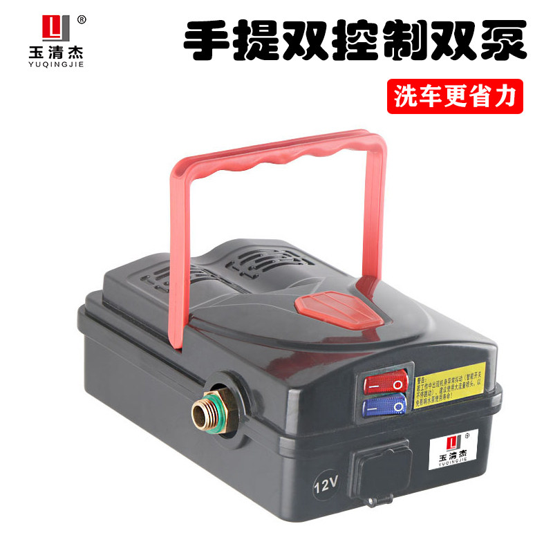 12V self-priming pump portable dual control dual pump car portable small household car washer high pressure water gun water pump