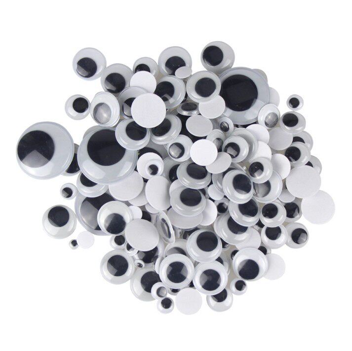 Kindergarten teaches environmental protection activities Eyes Eye accessories black and white toys small eyes DIY handmade art materials