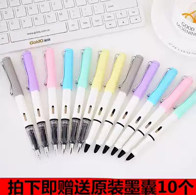 Rotten pen head bright tip dark tip pen positive posture students use writing calligraphy office ink bag ink fine Iridium pen