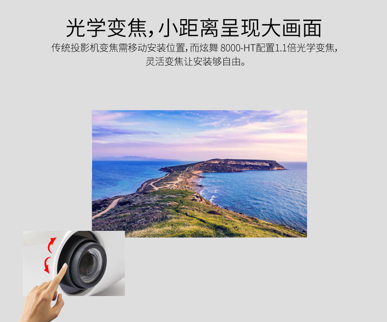 Máy chiếu Chuangrong X8000 HD 1080p4k nhà 3D thông minh wifi không dây tập trung ngắn Máy chiếu văn phòng 2k - Máy chiếu máy chiếu yg530