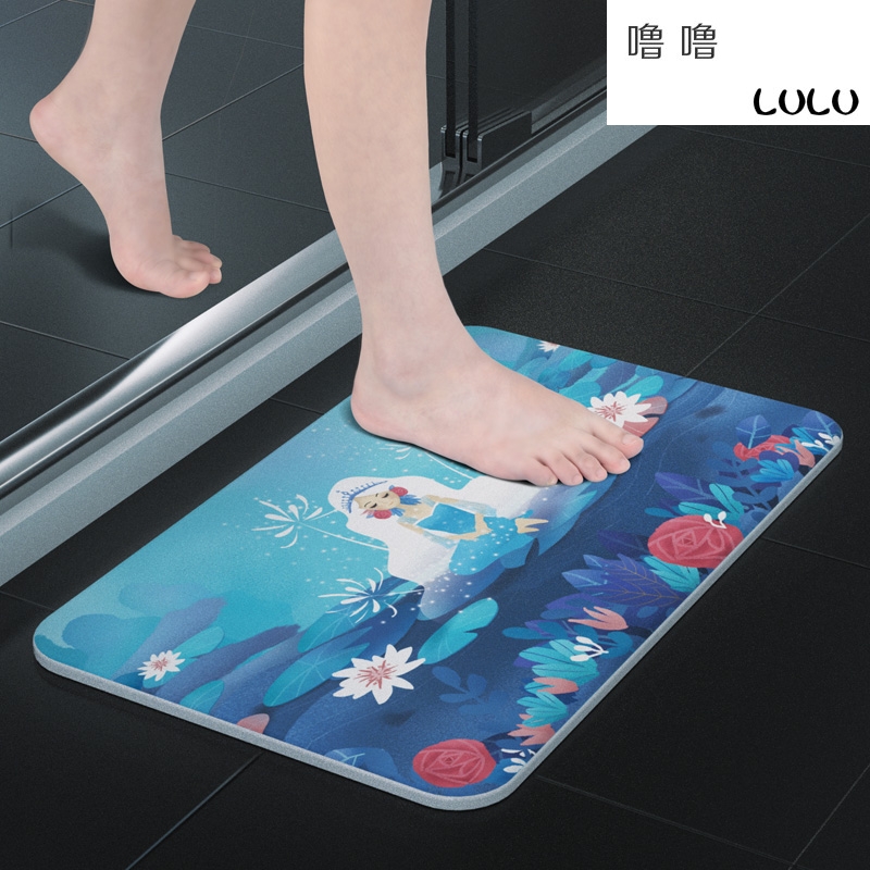 Diatom mud floor mat Door absorbent seaweed floor mat Bathroom Diatomaceous earth powder room Household quick-drying bathroom non-slip mat