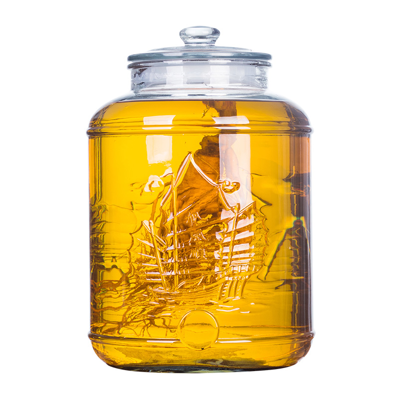 Lead - free thickening mercifully wine glass bottle 10 jins 30 jins 40 jins home with leading base sealing jars wine jar