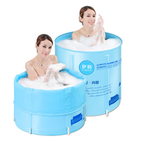 Adult Yiron bath barrel with cotton drum folded bath bucket adult bath bucket full body bath pot thickened