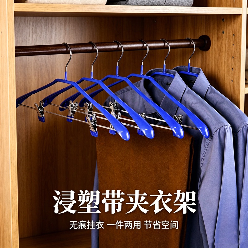 Plastic-Coated Wide Shoulder Strap Clothes Hanger, Dual-Use for Wet and Dry Clothes, Pants Hanger, Household Non-Slip Non-Marking Drying Hanger Plastic-Coated Wide Shoulder Strap Clothes Hanger, Dual-Use for Wet and Dry Clothes, Pants Hanger, Household Non-Slip Non-Marking Drying Hanger