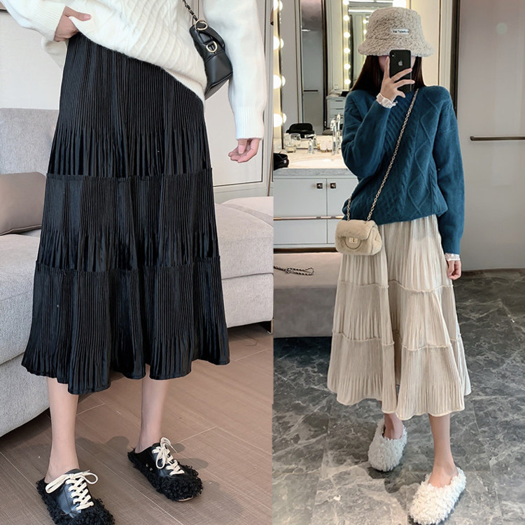 Maternity skirt spring and autumn new Korean style casual skirt women's all-match cake skirt mid-length skirt outerwear autumn and winter trendy mother