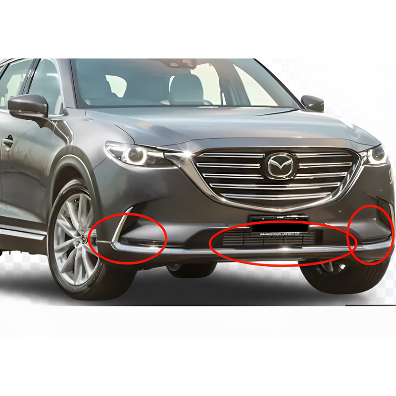 Suitable for 2016-2025 Mazda Cx-9 Front Bumper Electroplated Decorative Strip Bright Strip Fog Light Rear Bumper Body Bright Edge Strip