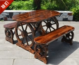 Столы и стулья и стулья из карбонизированного дерева/повседневные кафе и стулья/уличные столы и стулья/двойные стулья для стола, столы и стулья