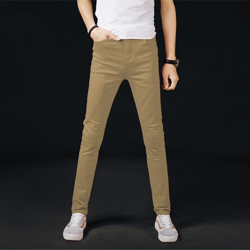 Men's Jeans Autumn New Korean Style Trendy Slim Fit Stretch Pencil Pants Khaki Casual Pants Men's Jeans Autumn New Korean Style Trendy Slim Fit Stretch Pencil Pants Khaki Casual Pants