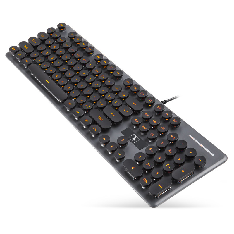 Wired Keyboard Mute Game Eating Chicken CF Mechanical Hand Feel Computer Desktop Notebook Hair Backlit Punk Retro