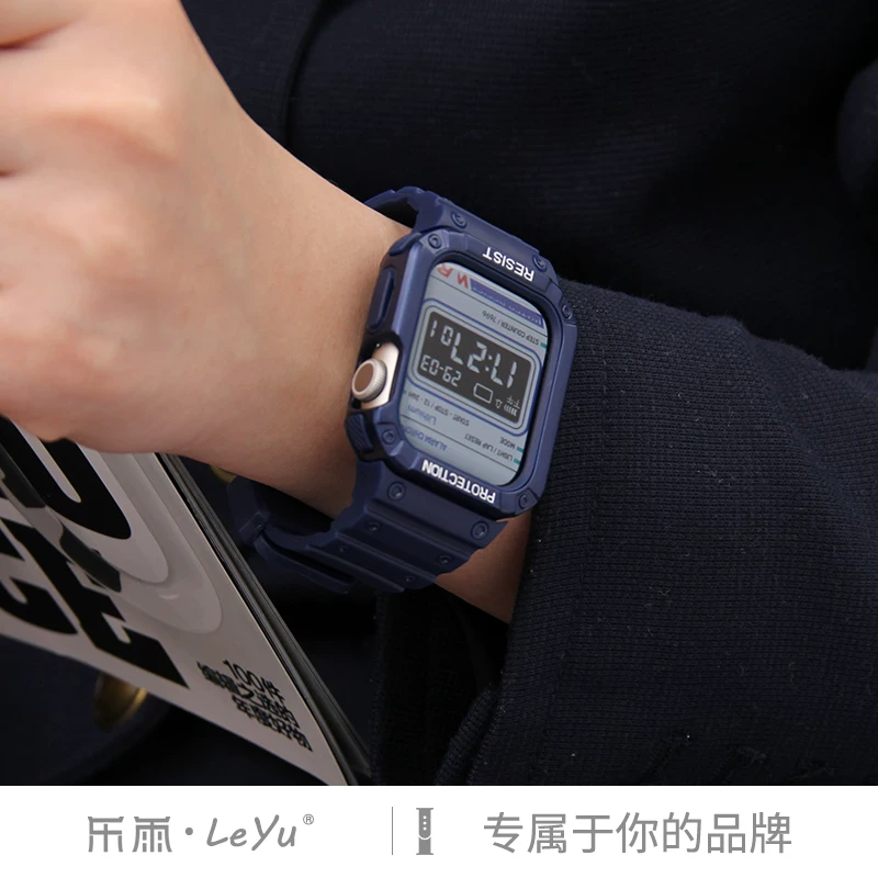 Кожаный чехол для Apple Watch Ultra8/7, ремешок для Apple Watch S9, iWatch 6 поколения, 9 осень-зима, интегрированная механическая вентиляция, силиконовый прозрачный женский защитный чехол S8 набор 41/45 мм
