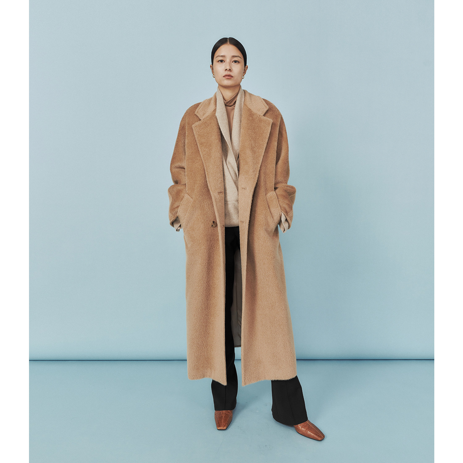 CHICJOC hot sale ten thousand pieces limited Peru cum-grade 100% alpaca Albanian Albanian classic 1O18O1 coat