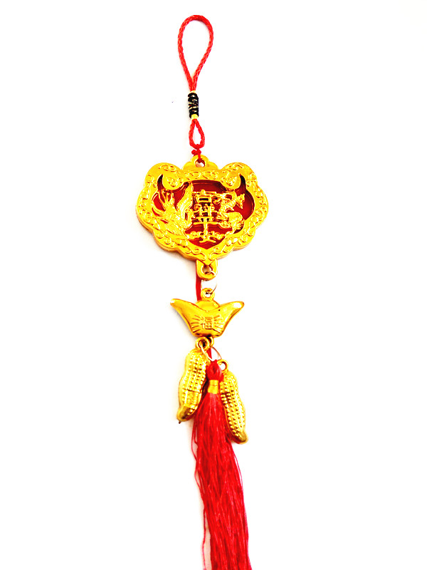 Festive Decorations Hangings Golden Festive End Afternoon Ornaments Decoration Birthday Chiche Money Lock Accessories Golden Ruyi