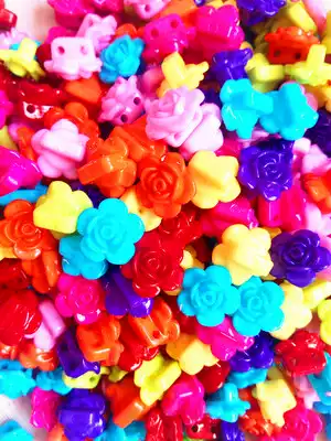 Children's necklace bracelet Full moon 1 year old 12 years old handmade birthday beaded money lock material accessories 1 pair of roses