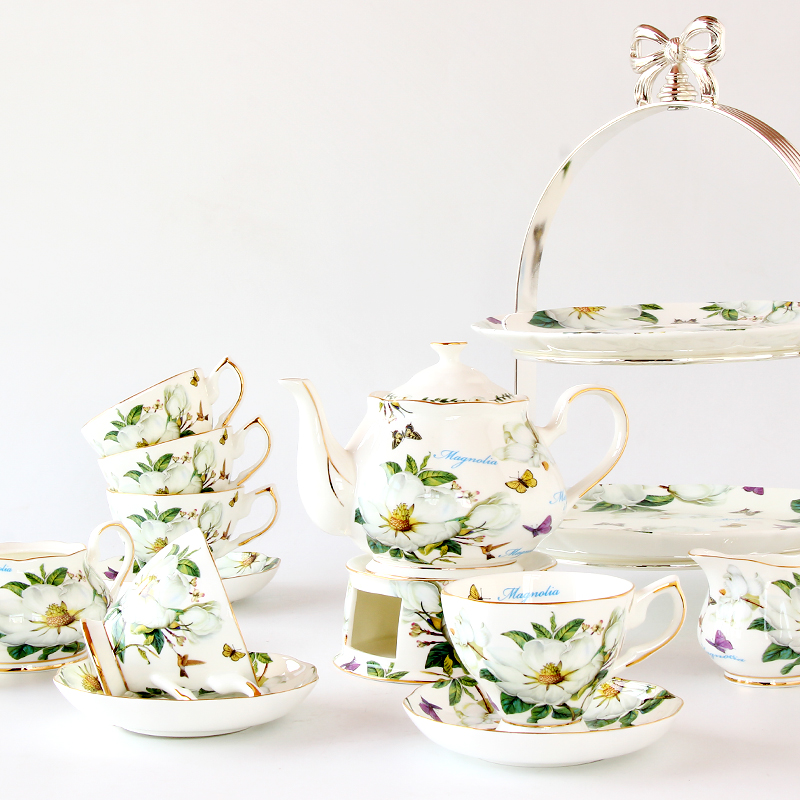 Eurostyle Tea Set Group Bone porcelain Ying style Lower afternoon tea tea set Coffee cup Coffee with creative ceramic tea cup