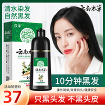 Yunnan Bengrass One wash black plant hair dye cream pure shampoo yourself at home dyed natural black cover white hair