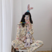 Japan BM Melville spring and summer new cotton princess pajamas womens two-piece home casual pajamas
