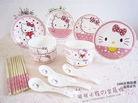 Một bộ đồ ăn mơ ước bộ đồ ăn hello kitty kt trẻ em bát xương món ăn chủ đề bộ khách sạn bằng gốm - Đồ ăn tối đũa ăn cơm