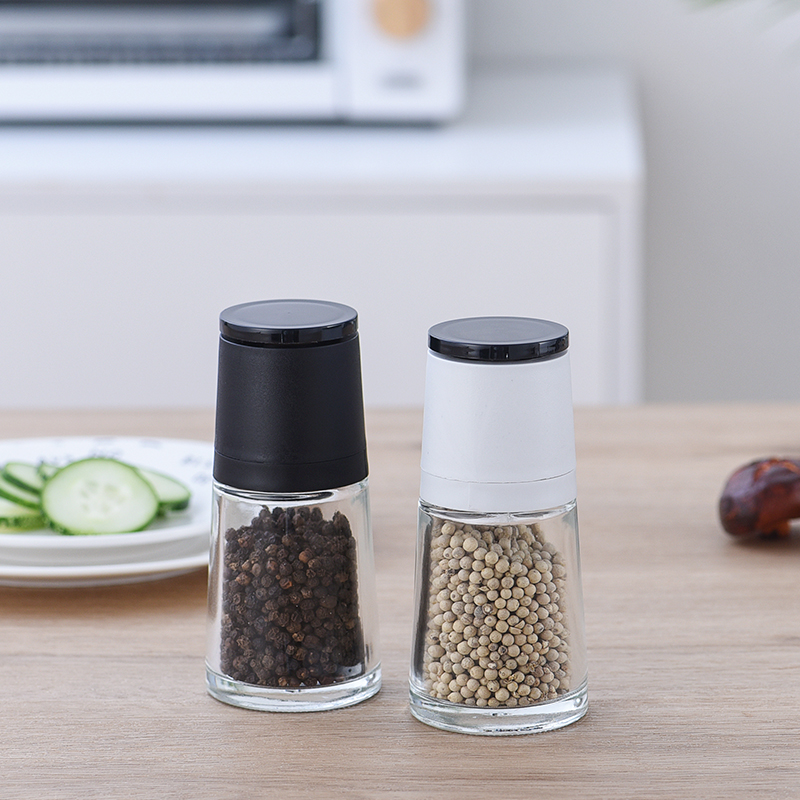 Glass pepper mill Black pepper rose salt cumin grinder Household kitchen manual seasoning rotation quick powder out