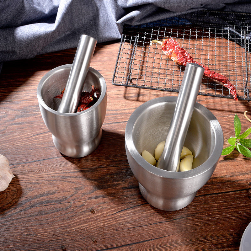 304 stainless steel garlic press medicine cup garlic press mud squeeze garlic press ginger juice kitchen supplies hammer herbal medicine