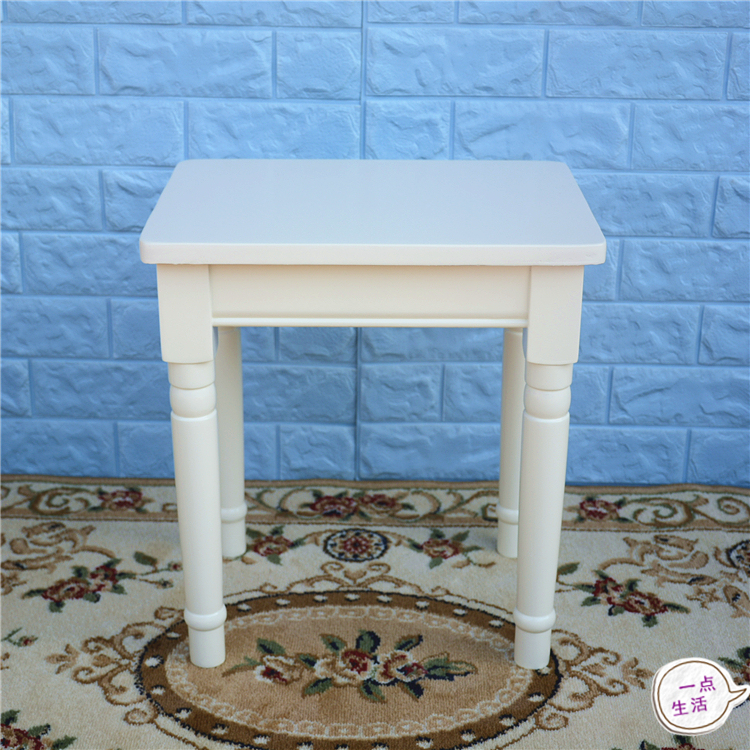 Solid Wood Square Stool, Dining Table Stool, Dining Stool, Upholstered Stool, Ivory White Wooden Stool, Mediterranean Stool, Dressing Stool, Study Stool Solid Wood Square Stool, Dining Table Stool, Dining Stool, Upholstered Stool, Ivory White Wooden Stool, Mediterranean Stool, Dressing Stool, Study Stool