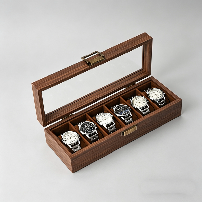 Walnut Wood Grain High-End Exquisite Soft Pillow Watch Storage Box Home Watch Storage Box Watch Collection Box Display Box Walnut Wood Grain High-End Exquisite Soft Pillow Watch Storage Box Home Watch Storage Box Watch Collection Box Display Box