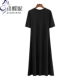 Mùa xuân và mùa hè Hepburn váy nhỏ màu đen cổ tròn mỏng tay ngắn váy của phụ nữ cotton thuần khiết màu sắc đơn giản giản dị váy đáy - váy đầm
