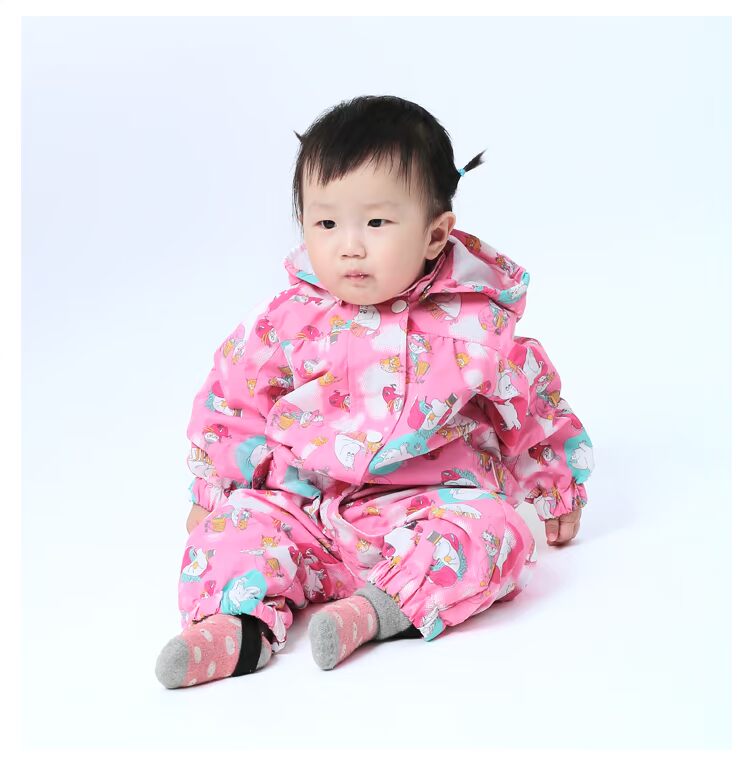 Quần áo trẻ em Moomin Quần áo ngoài trời Phần Lan bé trai và bé gái dính liền với quần áo trẻ sơ sinh chống thấm nước và áo gió shop quần áo trẻ em