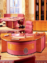  Solid wood paint presidents desk Office desk modern simple light luxury boss table female semicircular arc shaped personality