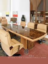  8-person conference table high-end high-end solid wood paint 3 meters design customization Italian design sense style