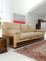 Presidents office sofa Bosss office sofa Coffee table combination office leather sofa Italian light luxury