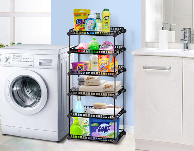 Fiskar đơn giản kết hợp kệ phòng tắm sáng tạo lưới sắt đa chức năng inox phòng tắm giá lưu trữ - Kệ tủ sách treo tường