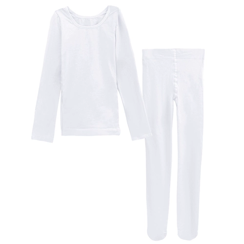 Детский приятный телу демисезонный белый флисовый танцующий лонгслив, в обтяжку