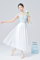 [Четырехслойная мягкая пряжа набор длинной юбки] Hydrangea Blue+белая юбка