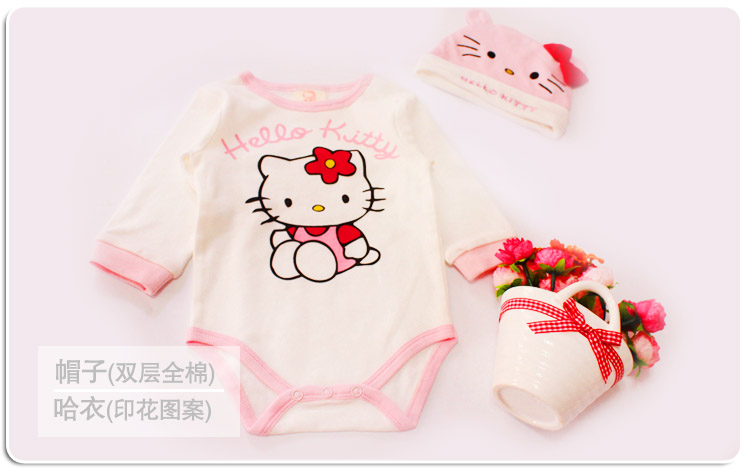 Bộ quà tặng cho bé Hellokitty Bộ quần áo cotton mùa thu và mùa đông cho bé gái set hộp quà tặng quần áo sơ sinh cao cấp