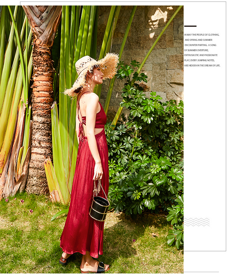 VK旗艦店 韓國風名媛性感綁帶顯瘦露背無袖洋裝