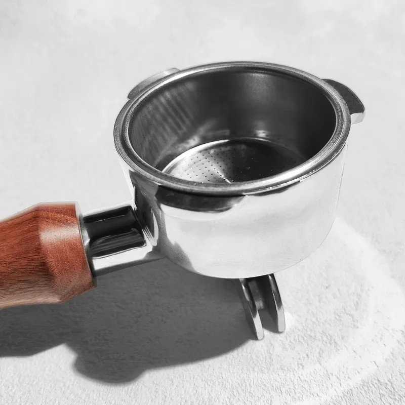 Aeomjk Small Cube-Shaped Bottomless Portafilter [51mm] Double Cup Stainless Steel Barista Recommended