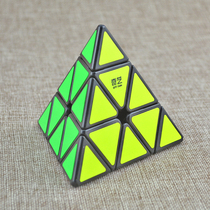 Qiyi Rubiks Cube Third-order Pyramid Triangle Rubiks Cube Black and White Edge Stickers Smooth Children Boys and Girls Gifts