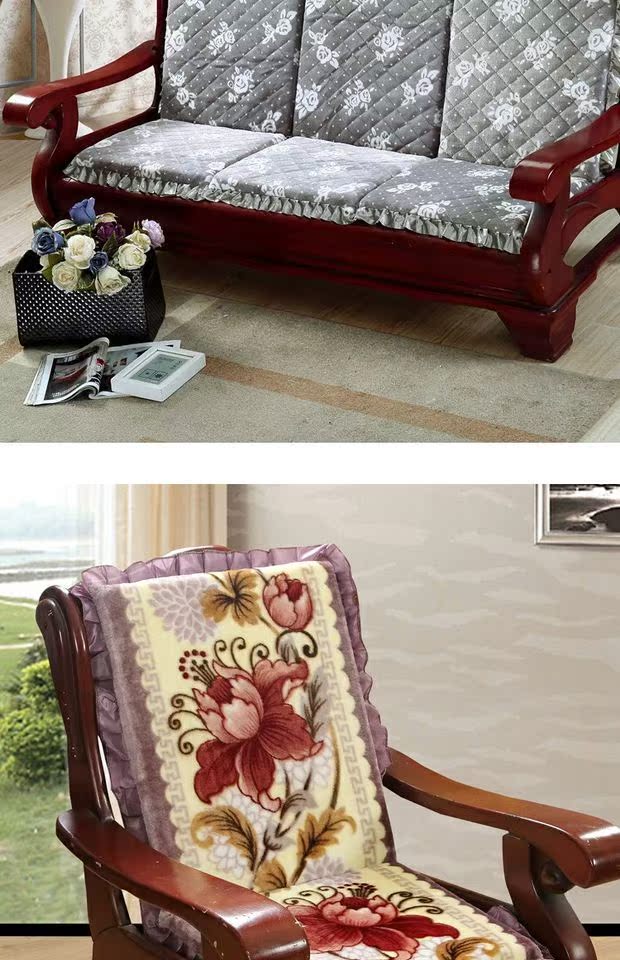 Ghế sofa gỗ đơn đệm không trơn trượt dày kết hợp đệm sofa gỗ gụ với đệm tựa lưng đệm đệm lót ghế tựa lưng