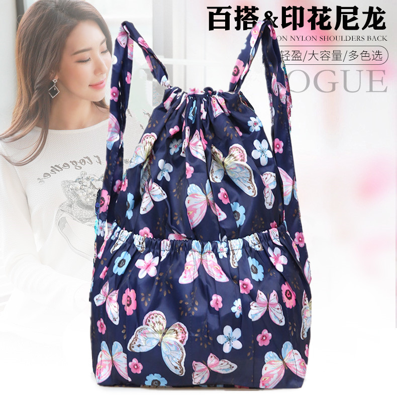 Outdoor new nylon bunches pockets Double shoulder bag Anti-splash water sports Shoulder Bag Students Large Capacity Light Travel Big Bag