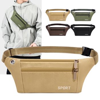 Sports outdoor waist bag lightweight korean canvas running mobile phone waist bag close-fitting cycling bag men's and women's wallet mobile phone bag