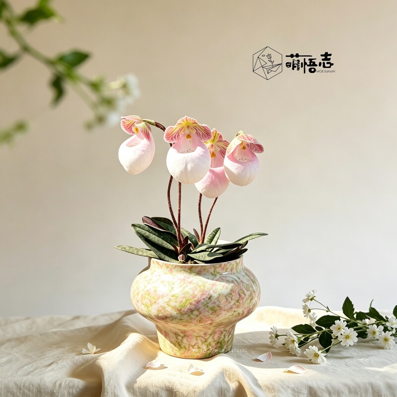 Modern Minimalist Ceramic Flower Pot with Painted Designs for Home Indoor Desktop Green Plants, Orchids, and Chinese-Style Vintage Flower Vessels