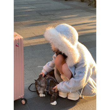 Sweet and lazy korean style versatile tweed jacket in winter