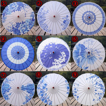 Jiangnan oil paper umbrella rainproof sunscreen Retro ceiling decorative umbrella Lotus peony plum blossom dance Cheongsam craft umbrella