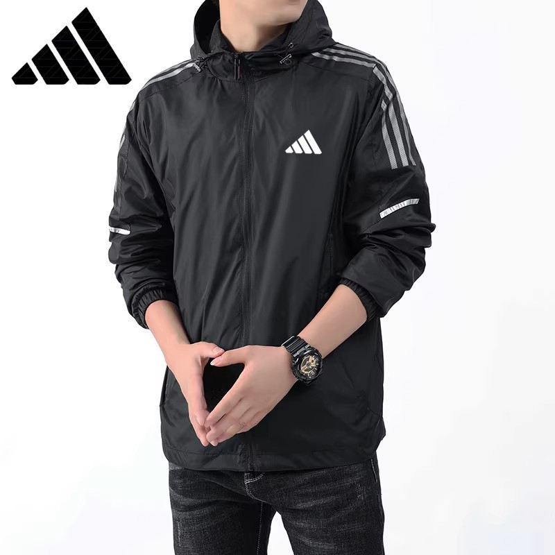 Autumn and Winter Brand New Style Jackets, Spring and Autumn Casual Sports Windbreakers, Men's and Women's Three-Stripe Fitness Jackets, Hooded Jackets