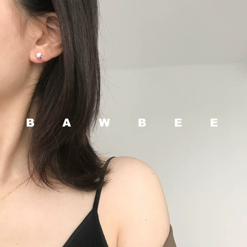 Серьги из серебра 925 BAWBEE с очень текстурной неровной вулканической лавовой каменной крошкой, инопланетно крутые, дикие