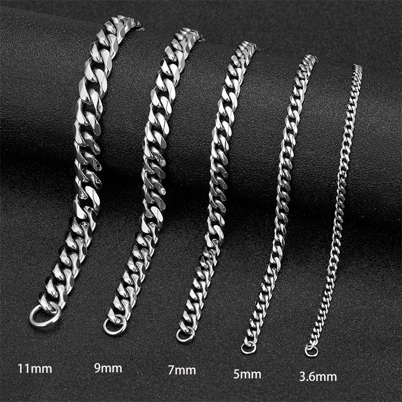 Titanium Steel Non-Fading Cuban Chain Bracelet for Men, Trendy, High-End, Original Design, Minimalist Style, Ultra-Thin, Sweet and Cool Girl Accessories